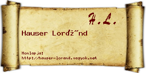 Hauser Loránd névjegykártya