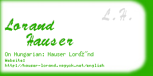 lorand hauser business card